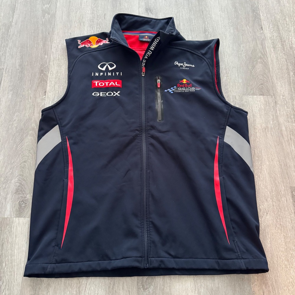 Red Bull Racing F1 Pepe Jeans Softshell Vest Navy Blue Total Mens XXL